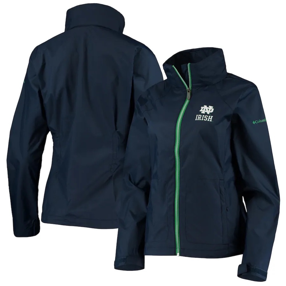 Notre Dame Women's Columbia Navy Fighting Irish Switchback FullZip Hoodie Jacket